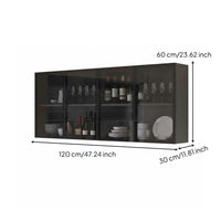 1 Bathroom Wall Cabinet Floating Display Shelf Wall Mounted Storage Cabinet Kitchen Cabinet with Glass Doors Solid Wood for Kitchen Bathroom Balcony Suitable for Gift Giving Home Organization