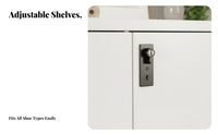 Entryway Shoe Storage Cabinet with 5-tier Adjustable Shelves Metal Shoe Organizer Large Capacity Slim Shoe Cabinet Ventilated Lockable Design Suitable for Home Hallway Mudroom