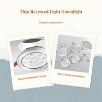 Adjustable LED Recessed Ceiling Light, Dimmable, Anti-Glare
