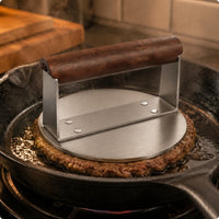 Burger Patty Press Stainless Steel Burger Press Wood Handle