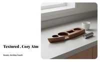 Solid Wood Boat-Shaped Tamping Stand Space-Saving Espresso Tamping Station Polished Finish for Cafe