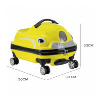 Rotating Sit-and-Ride Suitcase Glossy Children's Suitcase with Wheels Sturdy Sit-and-Ride Luggage Secure for Children, Traveling Families