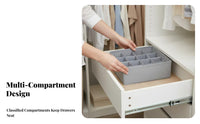 3 Pieces Compartmented Underwear Box Set Foldable Clothing Divider With Lid