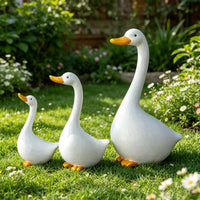 3 Pieces Cartoon Waterfowl Sculpture Cute Resin Waterfowl Decoration