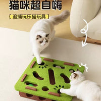 小猫咪玩具自嗨解闷神器猫咪益智迷宫掏洞毛毡盒子逗猫铃铛球批发