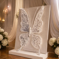 Lace Butterfly Ornament Wedding Transparent Butterfly Prop Decorative for Hotel