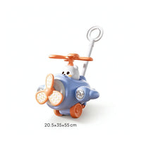 Airplane Toy with Push Handle Molded Airplane Stroller Push Along Toy Anti-Slip Smooth for Children, Indoor