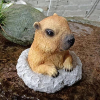 Groundhog Figurine Lifelike Design Groundhog Statue Charming Accent for Patio