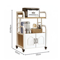 Rolling Storage Cabinet With Wheels Mobile Printer Simple Assembly Multi-Tier Printer Shelf for Study Room