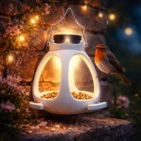Solar Hanging Bird Feeder Waterproof Crown Bird Feeder Light Sensing for Patio