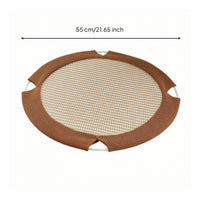 Round Cat Pad with Notches Long-Lasting Woven Cat Mat Pet Accessory Breathable Reversible for Cats, Indoor