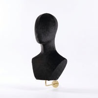 Velvet Display Bust Mannequin Bust Wall Mounted Velvet-covered Soft Surface Accessory Head Hanging Display Fixture Suitable for Shop Boutique Dressing Room Collector Display