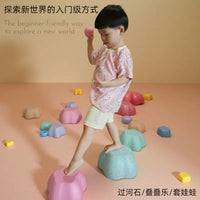 Rainbow River Stone Balance Training Toy for Kids