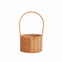 Handwoven Rattan Basket Natural Brown Rattan Hand Basket Easy to Carry