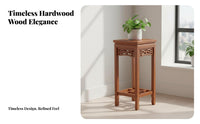 Chinese Design Floor Planter Rack Oriental Design Display Shelf Antique Look Hollow-Carved Pattern for Collectors, Adults