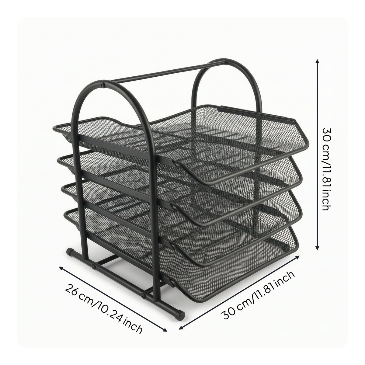 Mesh File Organizer Slanted File Tray Organizer Open Front Desktop Document Tray for Home Workspace