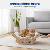 Rocking Cat Hammock Breathable Pet Lounger elevated-Ground Design Sturdy Frame for Bedroom, Balcony, Outdoors