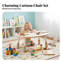 Sturdy Adjustable Peanut Table Set Rounded Edges Height Adjustable Activity Table Ergonomic Design Kids Study Desk and Chair Wipe-Clean Surface for Toddlers, Preschoolers, Kindergarten, Playroom, Nursery, Classroom