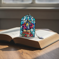 Fantasy Stained Glass Style Acrylic Bookmark with Dragon Pattern