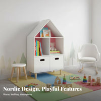 Youngsters' Suspended Book Organizer with Bins Includes Drawers Children's Room Furniture Multi-Functional Design