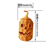 Pumpkin with Jack-O'-Lantern Face Halloween Woven Jack-O'-Lantern Woven Pumpkin Rustic Tabletop Ornament Braided for Entryway