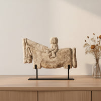 Abstract Horse Mineral-Look Statuary-Look Sculpture with Base Minimalist Tabletop Ornament for Interior Designers, Bookshelf, Office Desk