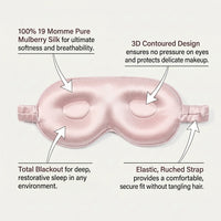 19 Momme 3D Contoured Silk Sleep for Women and Men, Breathable Lightweight Eye for Blackout Cover
