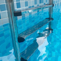 Stainless Steel Pool Ladder Flange-Mount Three-Step Pool Ladder Heavy Duty for Homeowners