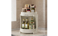 Rotating Tray with Raised Edges Compact Rotating Tray with Two Tiers Versatile