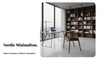 U-Shaped Rearrest Chair Minimalist and Design Upholstered Side Chair Sturdy Frame Ergonomic Rearing Fand Teahouse Lounge Room,