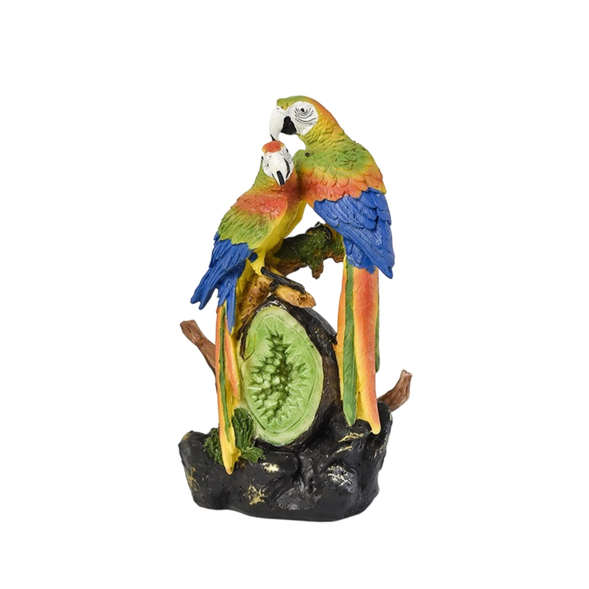 Parrot Figurine Hand-Painted Parrot Statue with Base Resin for Nature Lovers