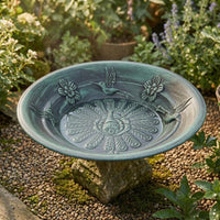 Bird Bath Feeder Bowl Tabletop Display Garden Decor Weather-Resistant