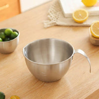 Mixing Bowl and Rice Washer with Handle, 304 Stainless Steel Mesh Rice Strainer with Measurements, Versatile Salad Bowl for Adult Meal Prep