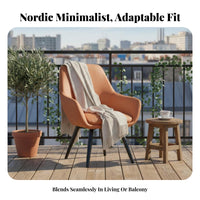 Upholstered Barrel Chair Light Luxury Design Upholstered Rounded Armchair Performance Material Modern Appearance for Living Room