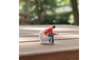 1/64 Miniature Man on Toilet 1:64 Scale Scene Prop Figurine Tiny Model Figures for Tabletop Display