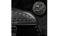 Secure Motorcycle Side Bags with Skull Emblem Hard-Sided Motorcycle Saddlebags with Lock Rugged Heavy-Duty for Daily Riding