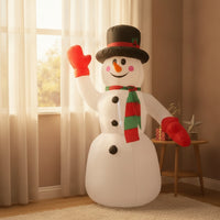 Giant Inflatable Snowman with Top Hat Easy to Inflate Christmas Inflatable Snowman Sturdy Lawn Decoration Stable for Families, Garden