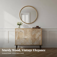 Carved Single-Drawer End Table Distressed Finish Nightstand Vintage-Inspired Design Space-Saving for Entryway, Living Room