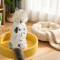 Cat Surgery Suit and Spay Recovery Suit, Female Cat Recovery Suit with Tie Closure, Sleeveless Post-Operative Cat Clothing for Anti-Licking Use