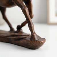 Wood Grain Horse Sculpture Nordic Style Standing Horse Statue Sturdy Table Ornament for Desktop