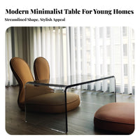C-Shaped Rolling Table Transparent Design Nightstand Space-Saving Multi-Functional for Homeowners, Living Room, Bedroom, Balcony