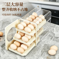 Egg Storage Box with Rolling Dispenser for Refrigerator Door