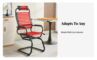 Woven Strap Chair Breathable Sled Base Seating Flexible Support Ergonomic Design for Conference Room