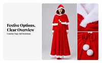 Floor-Length Maxi Dress with Hood Flowy Long Dress with Hood Elegant Apparel Flowing for Women, Performers, Christmas Parties, Holiday Events