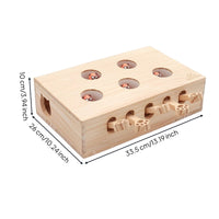 Interactive Wooden Cat Puzzle Toy Cat Puzzle Box Indoor for Kittens, Living Room