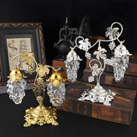 Ornate Fruit-Cluster Jar Metal Lid House Decoration Elegant