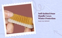 Door Handle Protector, Knitted Non-Slip Pad Cover, Insulated Against Scalding & Freezing, Winter Protection for Bedroom and Entry Doors