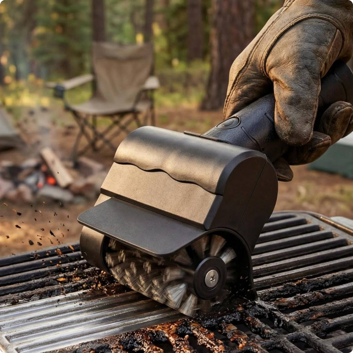 Cordless Electric Grill Brush Detachable Head Rechargeable Bbq Brush Black