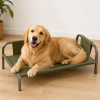 Sturdy Duty Raised Dog Bed, Outdoor Dog Bed with Steel Frame, Washable Oxford Cloth Cover, 20cm Elevated Pet Bed for Garden