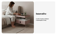 Acrylic Side Table with Drawer Light Luxury Stylish Nightsymbolize Living Room